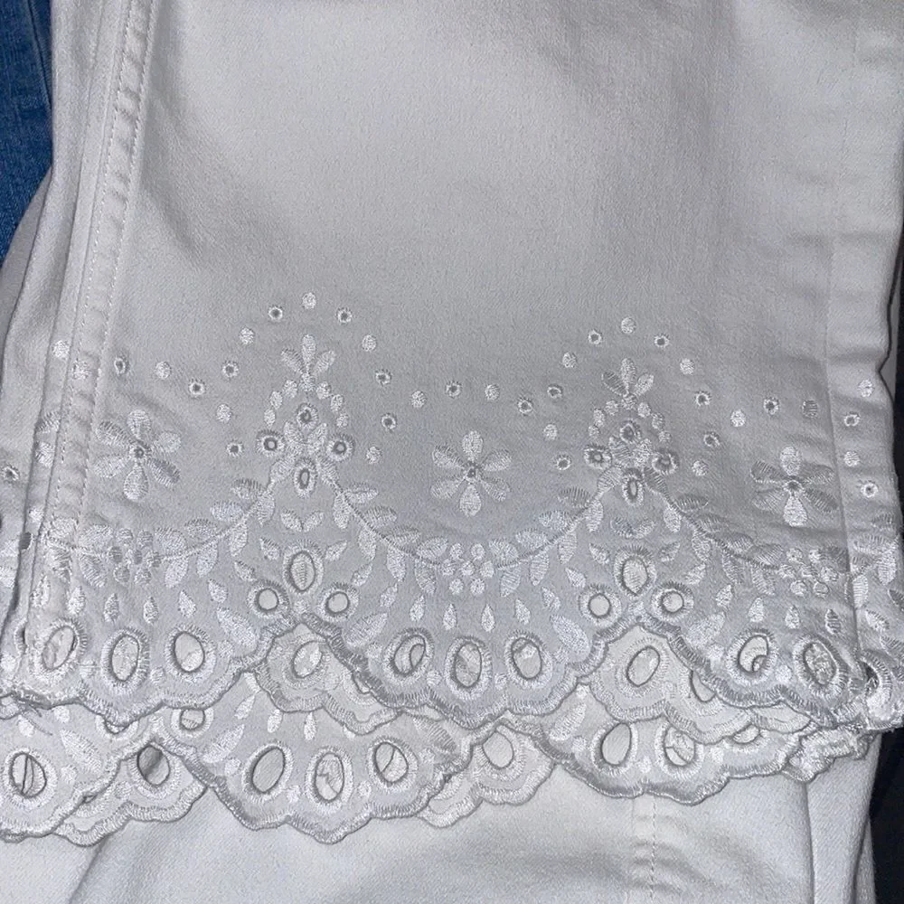 kate spade / cutwork denim white high waist jeans
